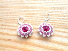 Náušnice fialové s černou (96/18)