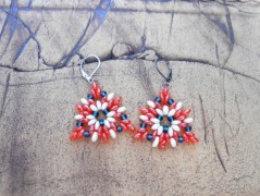 Náušnice fialové s černou (96/18)