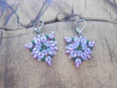 Náušnice fialové s černou (96/18)