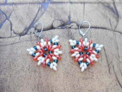 Náušnice fialové s černou (96/18)