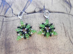 Náušnice fialové s černou (96/18)