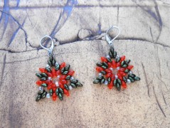 Náušnice fialové s černou (96/18)