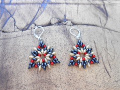 Náušnice fialové s černou (96/18)