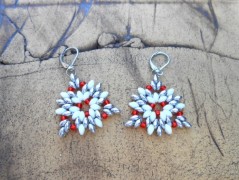 Náušnice fialové s černou (96/18)