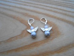 Náušnice fialové s černou (96/18)