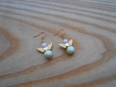 Náušnice fialové s černou (96/18)