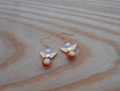 Náušnice fialové s černou (96/18)