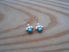 Náušnice fialové s černou (96/18)