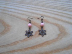 Náušnice fialové s černou (96/18)