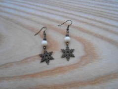 Náušnice fialové s černou (96/18)