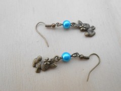 Náušnice fialové s černou (96/18)