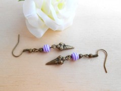 Náušnice fialové s černou (96/18)