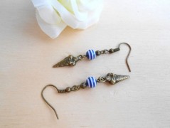 Náušnice fialové s černou (96/18)