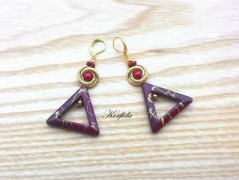 Náušnice fialové s černou (96/18)