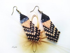 Náušnice fialové s černou (96/18)