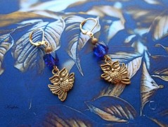 Náušnice fialové s černou (96/18)