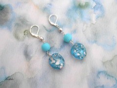 Náušnice fialové s černou (96/18)