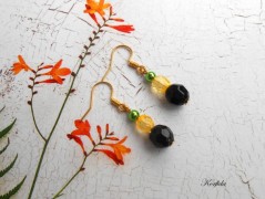 Náušnice fialové s černou (96/18)