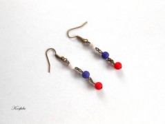 Náušnice fialové s černou (96/18)