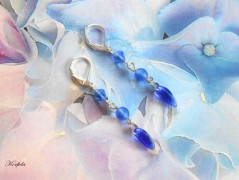 Náušnice fialové s černou (96/18)