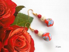 Náušnice fialové s černou (96/18)