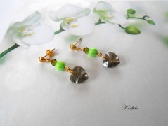 Náušnice fialové s černou (96/18)