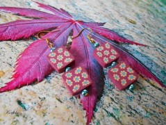 Náušnice fialové s černou (96/18)