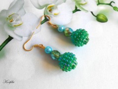 Náušnice fialové s černou (96/18)