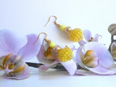 Náušnice fialové s černou (96/18)