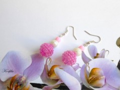 Náušnice fialové s černou (96/18)