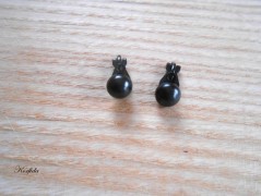 Náušnice fialové s černou (96/18)