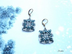 Náušnice fialové s černou (96/18)