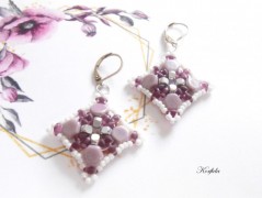 Náušnice fialové s černou (96/18)