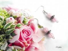 Náušnice fialové s černou (96/18)