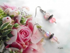 Náušnice fialové s černou (96/18)