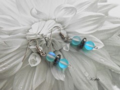 Náušnice fialové s černou (96/18)