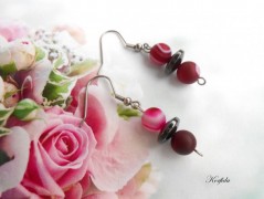 Náušnice fialové s černou (96/18)