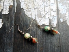 Náušnice fialové s černou (96/18)