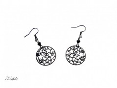 Náušnice fialové s černou (96/18)