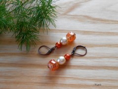 Náušnice fialové s černou (96/18)