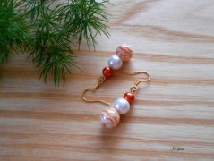 Náušnice fialové s černou (96/18)