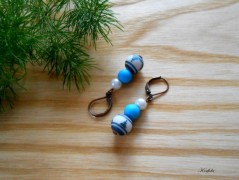 Náušnice fialové s černou (96/18)