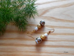 Náušnice fialové s černou (96/18)