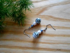 Náušnice fialové s černou (96/18)