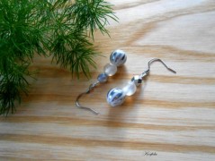 Náušnice fialové s černou (96/18)