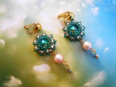 Náušnice fialové s černou (96/18)