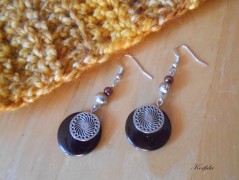 Náušnice fialové s černou (96/18)