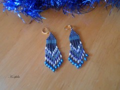 Náušnice fialové s černou (96/18)