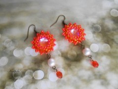 Náušnice fialové s černou (96/18)