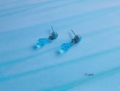 Náušnice fialové s černou (96/18)